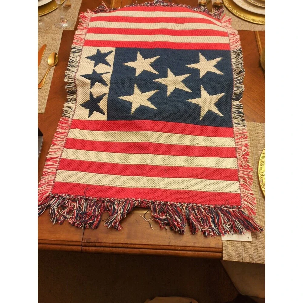 American Flag Jacquard USA PRINT Partriotic Rug 19